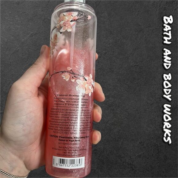 RARE HTF Bath and Body Works Japanese Cherry Blossom Diamond Shimmer Mist - Picture 3 of 3